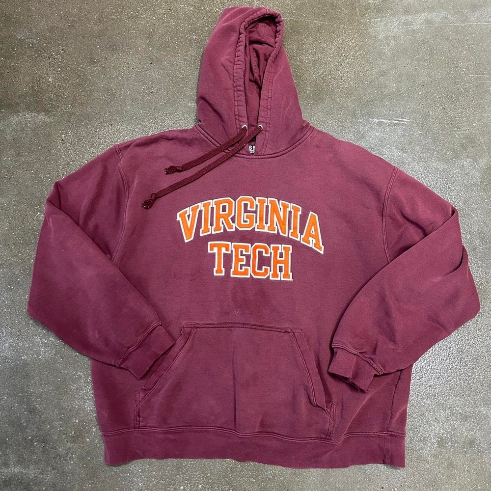 Vintage 90s Virginia Tech Big Cotton Gear For Sports Size XL Hoodie Sweatshirt